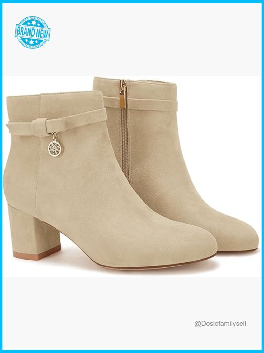 Chunky Block Low Heel Vintage Tie Knot Ankle Boots with Side Zipper